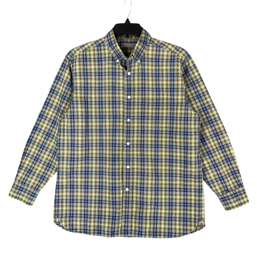 Daniel Cremieux Shirt‎ Men L Plaid Classic Casual Outdoor Modern Soft Relaxed